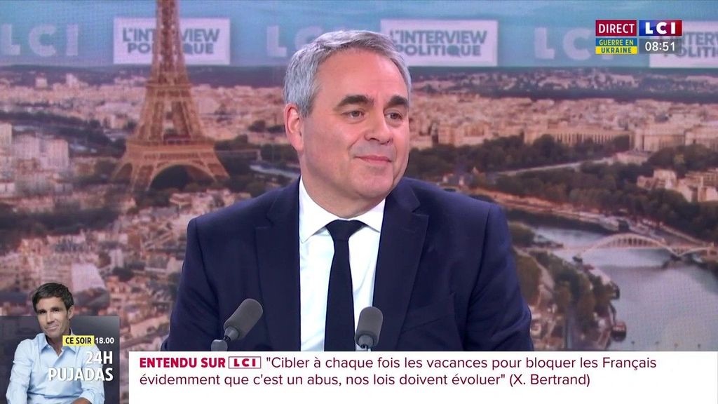 L'Interview Politique - Xavier Bertrand, président Les Républicains de la région Hauts-de-France, est l'invité d'Adrien Gindre dans Les Matins LCI.