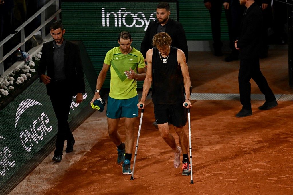 Roland-Garros : Nadal qualifié pour sa 14I finale après l'abandon de l'Allemand Zverev