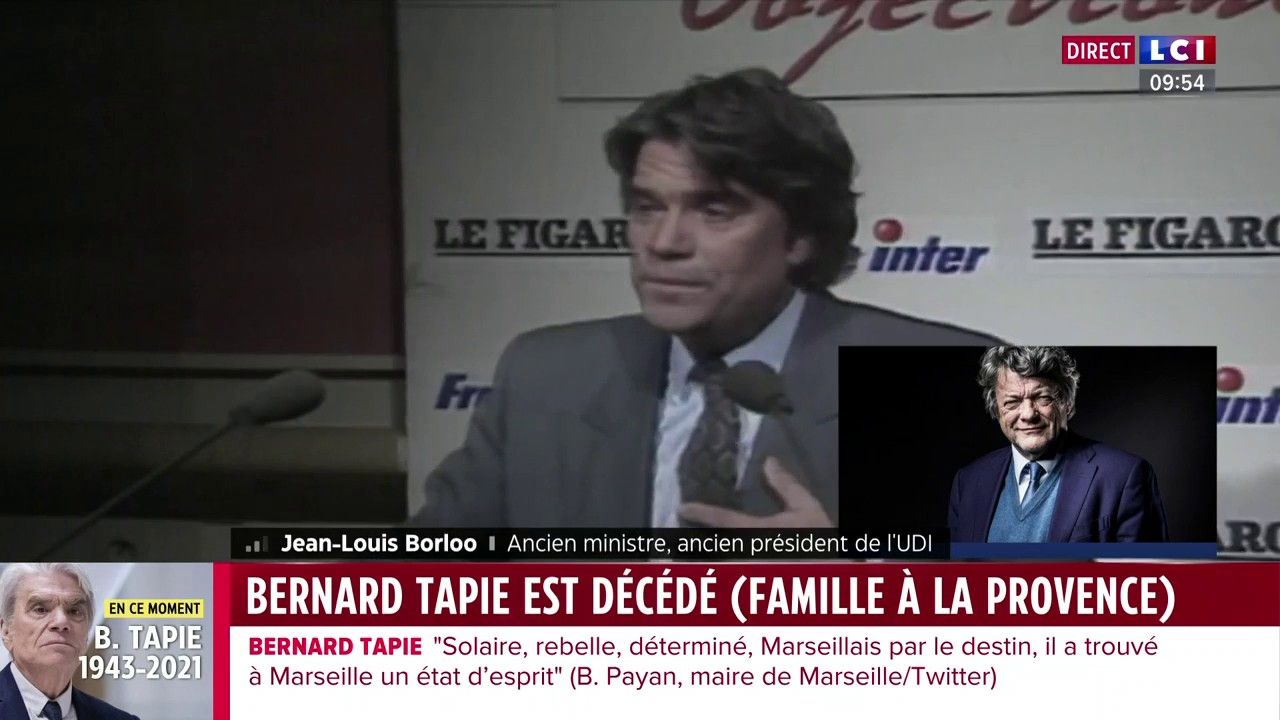 Mort de Bernard Tapie : hommage de Jean-Louis Borloo