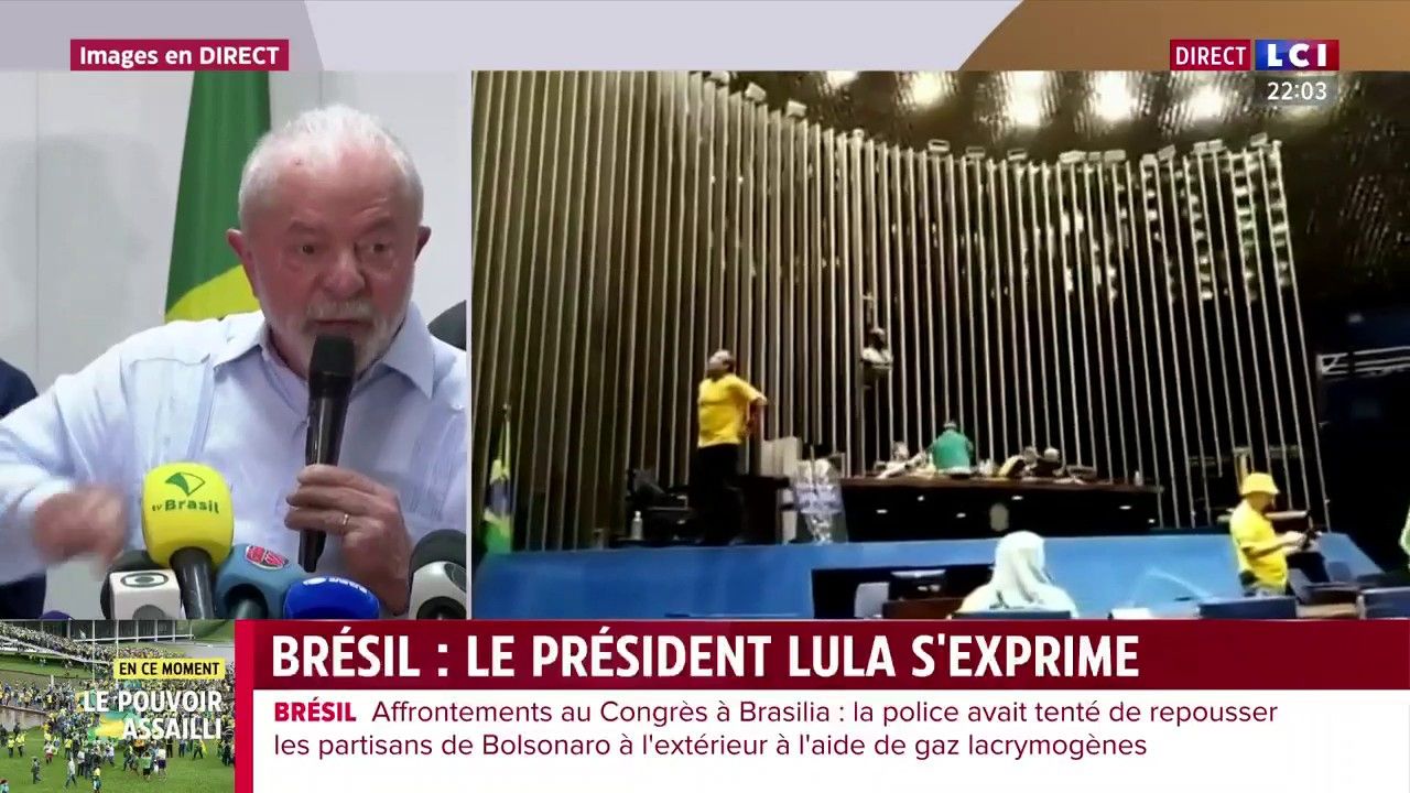Affrontements à Brasilia : les manifestants à l'intérieur du Congrès
