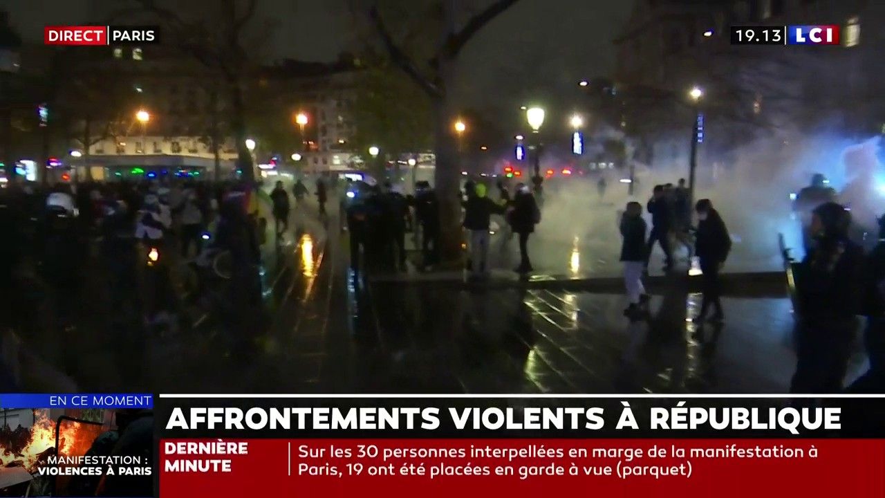 Affrontements violents Place de la République : les forces de l'ordre face aux manifestants