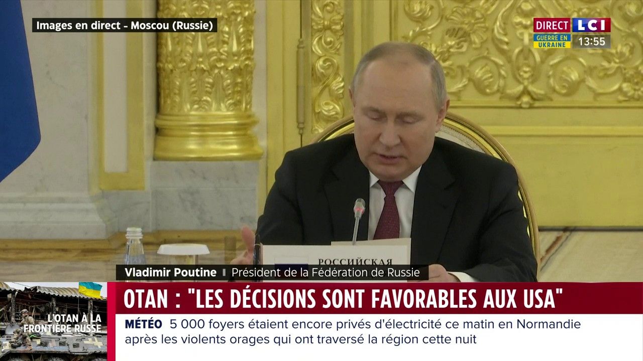 Elargissement de l'Otan : "Nous allons réagir", prévient Vladimir Poutine