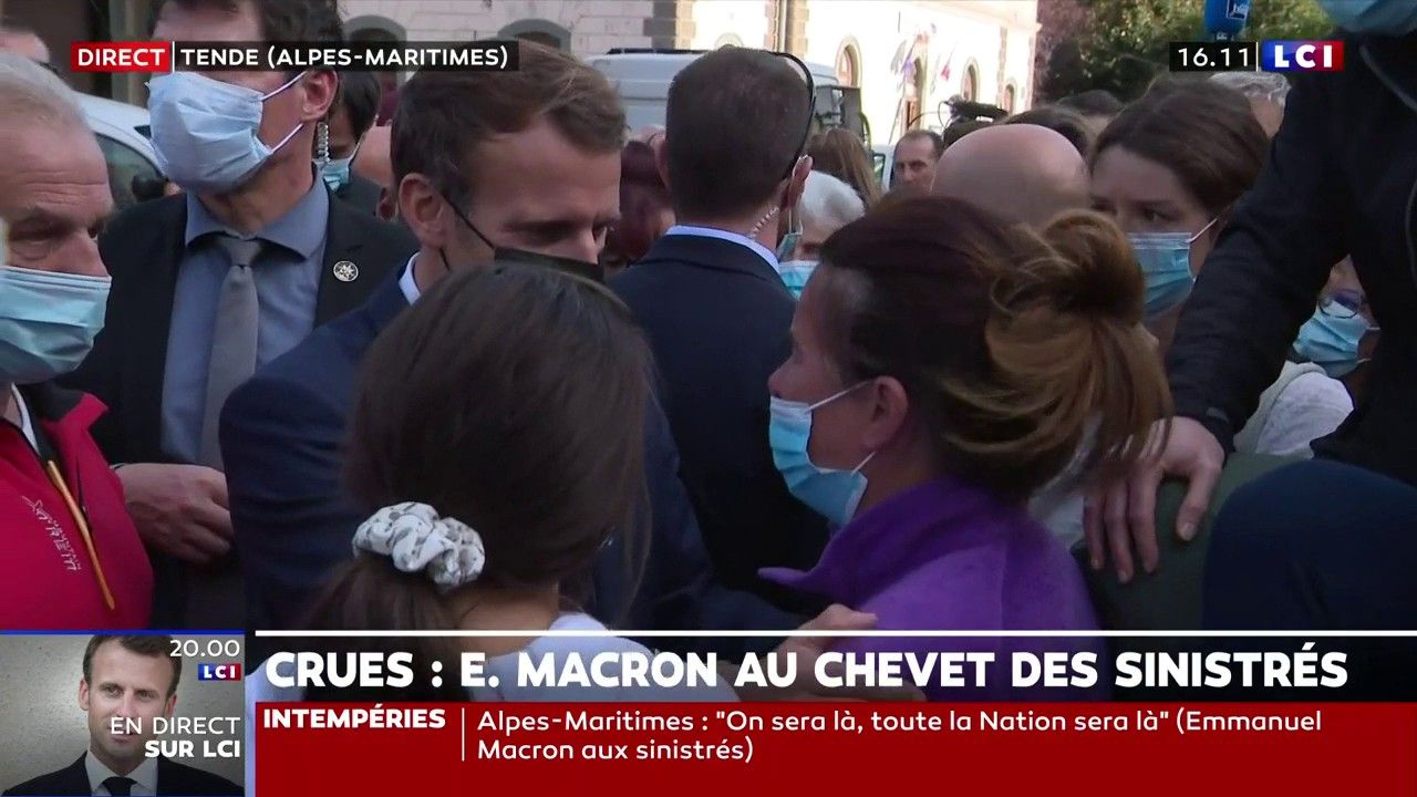 "On a eu la sensation d'être oubliés pendant 48 heures", racontent les sinistrés de Tende à Macron