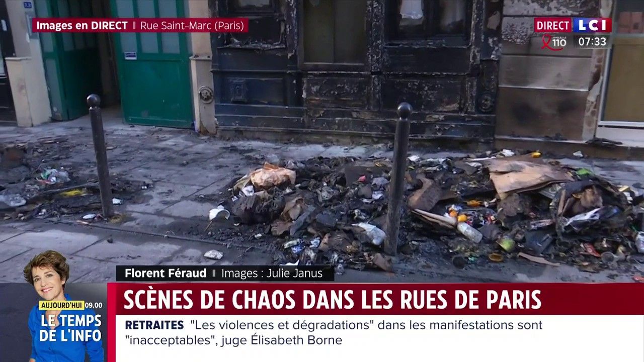 Scènes de chaos dans les rues de Paris