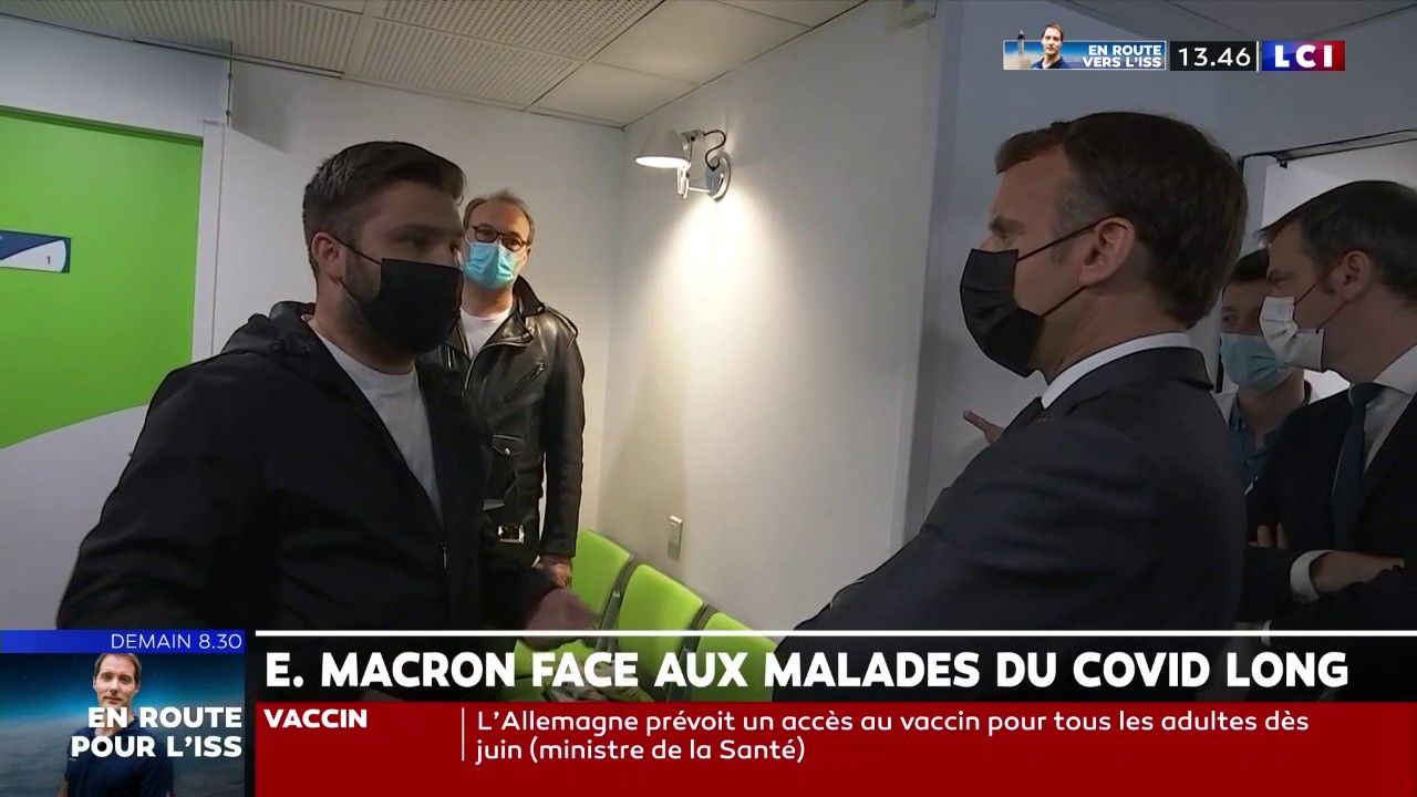 Un malade du Covid long en larme face à Emmanuel Macron,