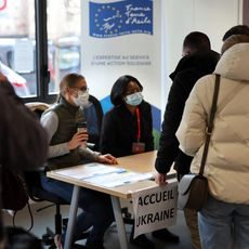L'accueil de réfugiés ukrainiens par France Terre d'Asile, le 7 mars à Paris