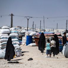 200 enfants français et leurs mères seraient bloqués notamment dans le camp d'Al-Hol, dans la région du Raqqa, en Syrie, ici le 14 septembre 2021.