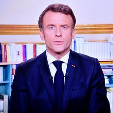 Emmanuel Macron lors de ses vœux 2023.