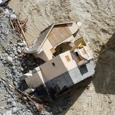 Une maison du village de Saint-Martin-Vésubie, détruite après l'épisode méditerranéen du 2 octobre.  
