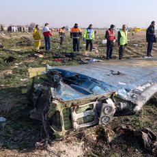 Les débris du Boeing 737 d'Ukrainian Airlines, abattu par un missile anti-aérien iranien. 