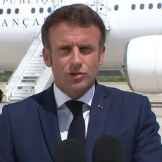 Emmanuel Macron, le 14 juin sur le tarmac d'Orly. 