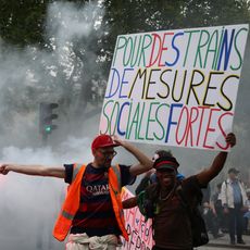 Une manifestation des cheminots place de la République à Paris, le 14 juin 2018.