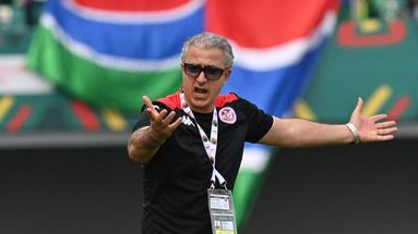 Le sélectionneur Tunisien Mondher Kbaier à la fin du match Mali-Tunisie le 12 janvier 2022.