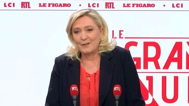 Marine Le Pen dans Le Grand JUry du 16 avril 2023. 