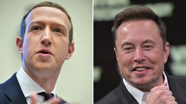 Le patron de Meta (Facebook), Mark Zuckerberg, et Twitter (rebaptisé X), Elon Musk.