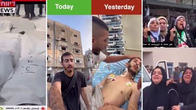 Ces trois vidéos publiées depuis le 20 octobre cherchent à faire passer des victimes civiles pour des "acteurs de crise"