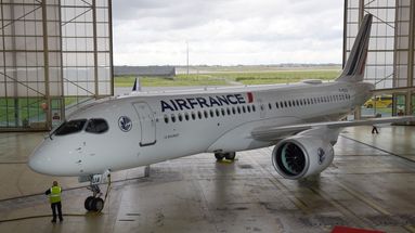 Présentation le 29 septembre 2021 du premier A220 de la flotte Air France à l'aéroport de Roissy Charles de Gaulle