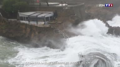 Tempête Amélie : des rafales jusqu'à 163 km/h sur la côte Atlantique