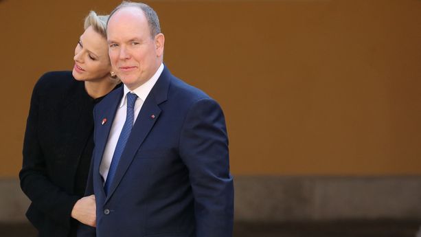 Charlène de Monaco et le prince Albert II de Monaco, le 24 mars 2019 au palais princier.