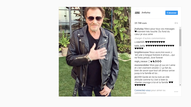 Cancer de Johnny Hallyday : le chanteur rassure ses fans dans une vidéo publiée sur Instagram