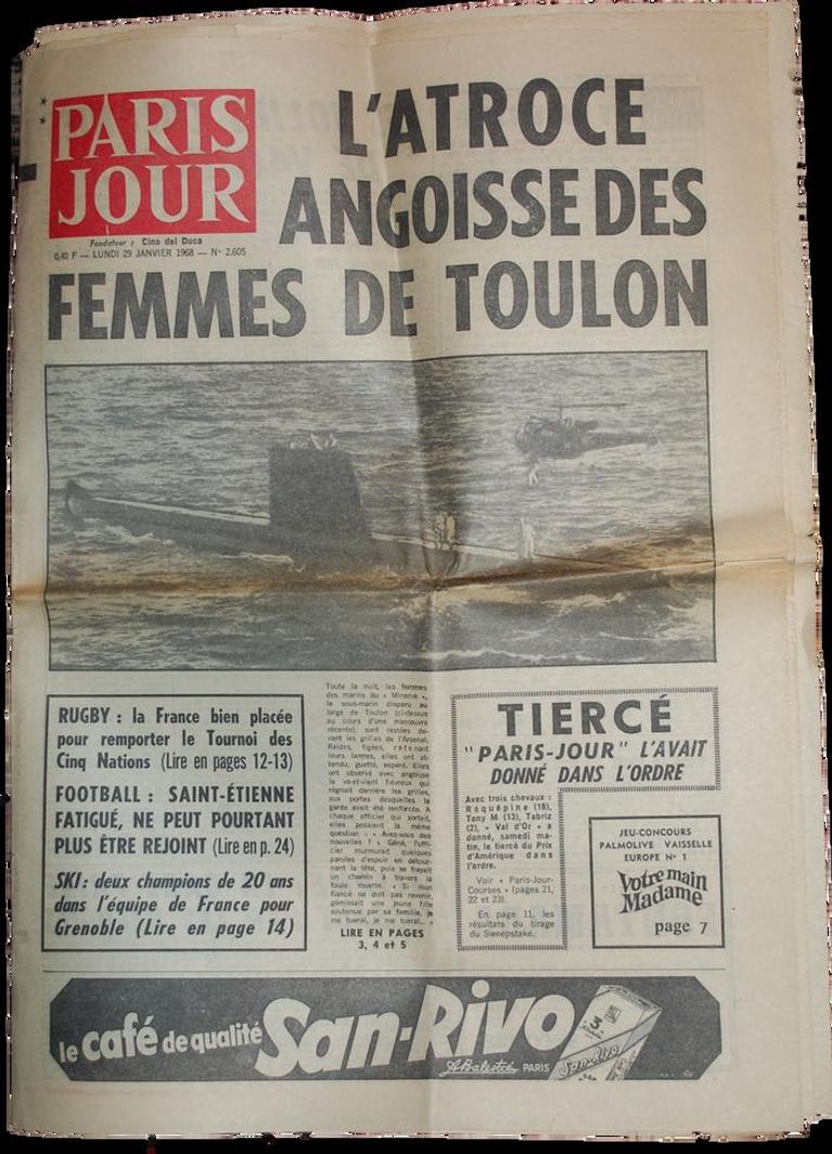 Une du journal Paris Jour le 29 janvier 1968