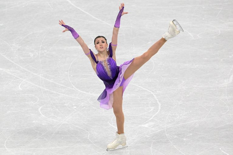 La patineuse russe Kamila Valieva lors de l'épreuve olympique par équipes à Pékin, le 6 février 2022.